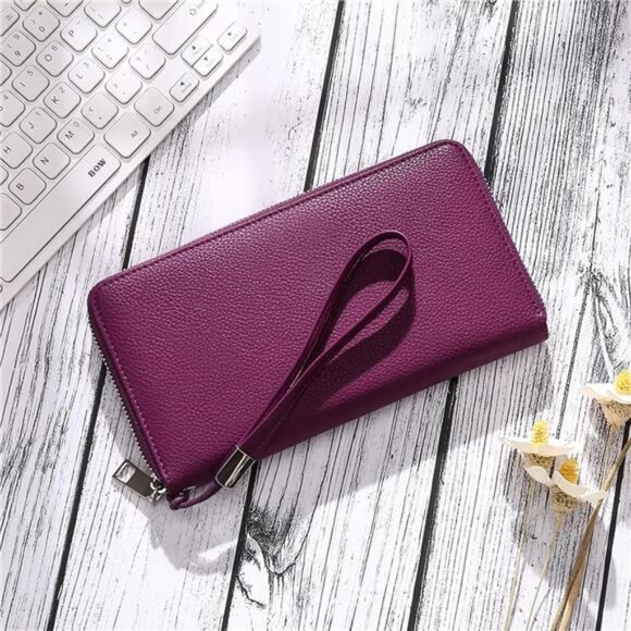 New Womens Wallet RFID Blocking Leather Zip Around Wallet Large Capacity - Picture 6 of 6